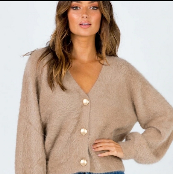 Princess Polly Sweaters - Princess Polly Merlo Sweater Cardigan Tan XS/S